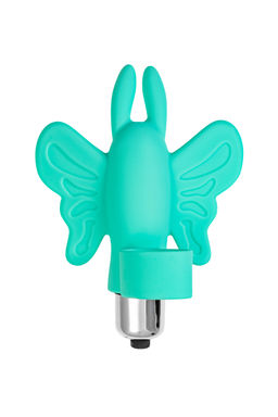 Вибронасадка-бабочка на палец Eromantica Butterfly, силикон, мятная, 10 см  фото 2