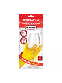 Голд Пак Перчатки хозяйственные Для деликатной уборки с х/б напылением М