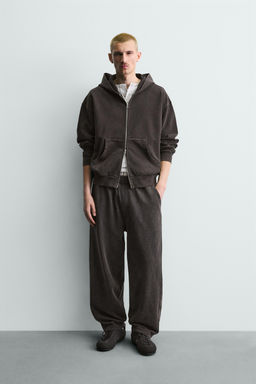 WASHED BALLOON FIT JOGGER TROUSERS - Zara фото 11