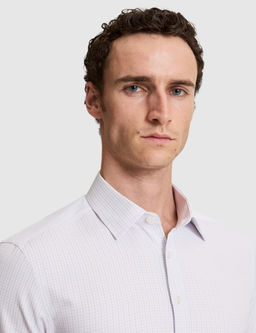Gri Kareli Slim Fit Uzun Kollu G_mlek
