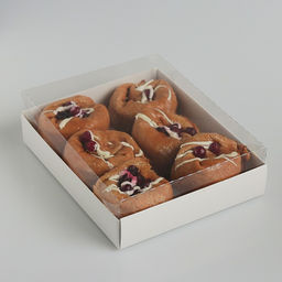 Цена за 5 шт. Коробочка для печенья с прозрачной крышкой 16 х 13 х 3 см