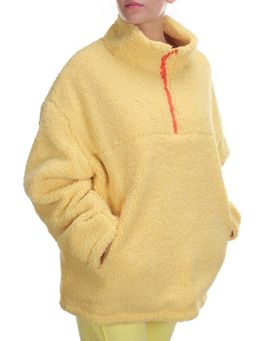 2568 YELLOW Кофта плюшевая женская Тедди на синтепоне (50 гр. синтепон)