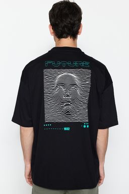 TRENDYOL MAN Antrasit Oversize/Genis Kesim Kabar?k Bask?l? %100 Pamuklu T-Shirt TMNSS23TS00171 - Trendyolmilla фото 13