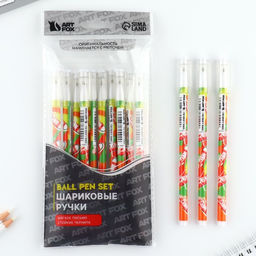 Цена за 10 шт. Ручка пластик шариковая, синяя паста, 0,5 мм Кеды