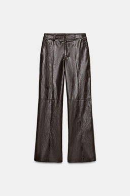 FAUX LEATHER STRAIGHT TROUSERS - Zara фото 14