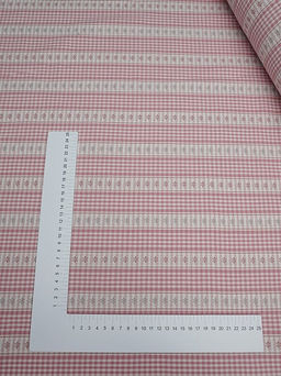 Вареный (стираный) хлопок Вышивка-цветочки цв.темная роза, ш.2.5м, хл-100%, 150гр/м.кв - Купава фото 4