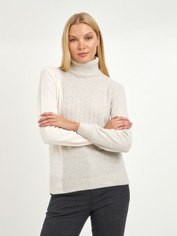 водолазка женская серая с объемным узором - Glenfield фото 3