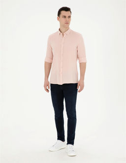 A__k Pembe Regular Fit Uzun Kollu G_mlek