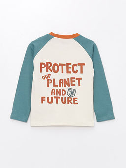 Bisiklet Yaka Uzun Kollu Bask?l? Erkek Bebek Ti??rt - Waikiki фото 2