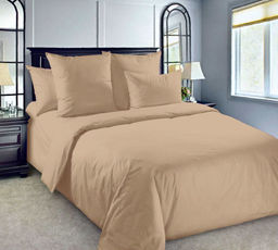Комплект постельного белья Семейный, перкаль гладкокрашеный (Капучино)