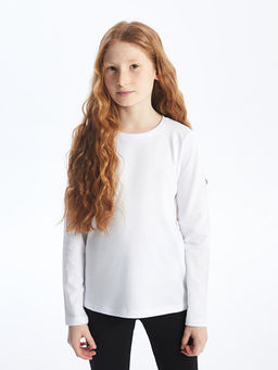 Bisiklet Yaka Basic Uzun Kollu K?z ?ocuk Ti??rt