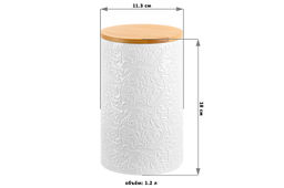 Банка д/хранения 1,2 л 11,3*11,3*18 см Лоза с дер. крышк. с сил. упл. - Elan gallery фото 2