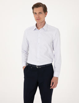 Mavi Kareli Slim Fit Uzun Kollu G_mlek