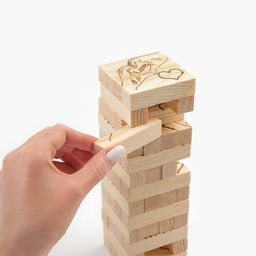 Падающая башня, дженга "LOVE", 56 брусков