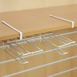 Полка металлическая, окрашенная, с креплением к полке "Лофт" 28,5х25,5х15см, с крючками - 3 штуки, с держателем для бумажного полотенца - 2 штуки, белый (Китай)