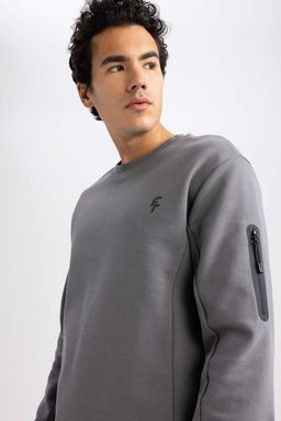 DeFactoFit Толстовка из плотной ткани стандартного кроя с круглым вырезом  фото 9