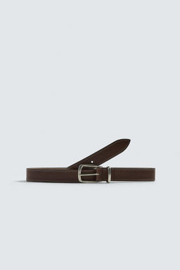 ORIGINS TOPSTITCHED LEATHER BELT - Zara фото 3
