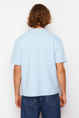 Siyah Oversize/Genis Kesim Kabar?k Yaz? Bask?l? K?sa Kollu Tok Kumasl? T-Shir TMNSS24TS00114 - Trendyolmilla фото 16