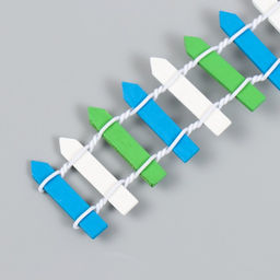 Цена за 2 шт. Декор для творчества дерево «Цветной заборчик» 3×24 см МИКС