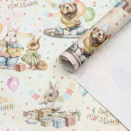 Цена за 10 шт. Бумага упаковочная крафт белый Милахи, 50 х 70 см