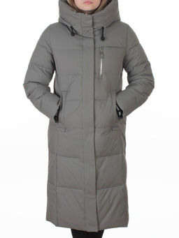 8321 GRAY/GREEN Пальто зимнее женское (200 гр. холлофайбер)