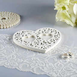 Подставка для колец Ажур, белая, 14,5х13х0,8 см