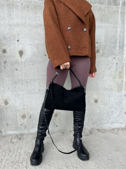 Женская замшевая сумка 8088-8 Черный - Sergio valentini фото 7