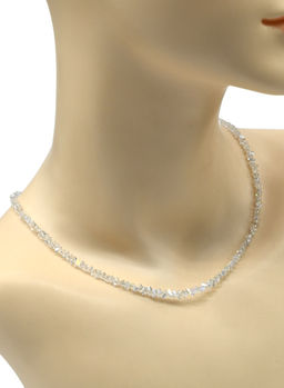 Чокер на шею женский из циркона огранка 4мм цв.зеленый хамелеон, 38см - Радуга камня фото 3