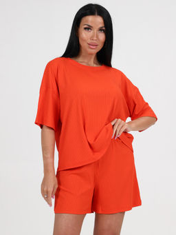 012 ЖЕНСКАЯ ПИЖАМА (шорты) (Оранжевый) - А-дина фото 2