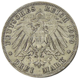 3 марки 1909 года D Германия (Бавария)