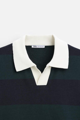 CONTRAST STRIPED POLO SHIRT - Zara фото 8