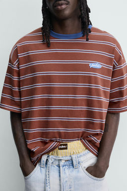 CAMISETA JACQUARD RAYAS PUKAS SURF X ZARA / Rayas marrones