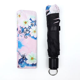 Зонт механический Воздушные цветы, эпонж, 4 сложения, 8 спиц, R = 48 см, цвет МИКС - Simaland фото 4