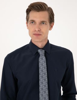 Lacivert Regular Fit Uzun Kollu Basic G_mlek