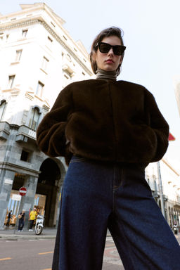 FAUX FUR BOMBER JACKET - Zara фото 2