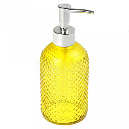 Дозатор для жидкого мыла пластмассовый "Лагуна" 500мл, д7,5см h19см, корпус стекло, цвета микс (Китай)