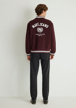 M Bask?l? Bordo Bomber Ceket - Mavi фото 4