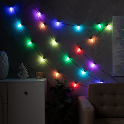Умная гирлянда Нить 6 м с насадками Звёздочки, IP20, тёмная нить, 20 LED, свечение RGB, USB - Luazon lighting фото 3