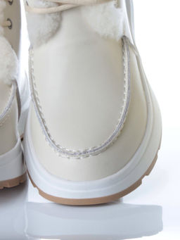 11-P2 BEIGE Ботинки зимние женские (натуральная кожа, нат. мех и шерсть)