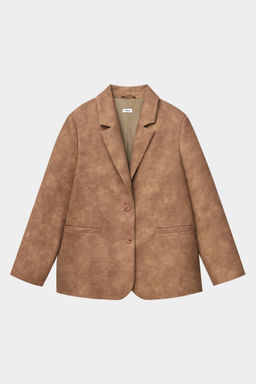 Жакет из экокожи с винтажной потертостью - Mollis фото 7