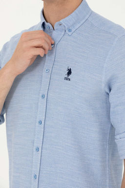 Мужская синяя рубашка с длинным рукавом - U.s. polo assn фото 7
