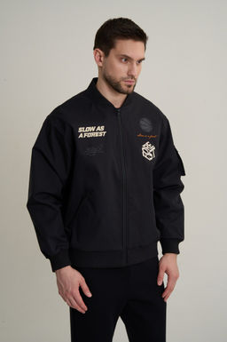 Бомбер Черный CAMPUS BASKETBALL Single Jacket - Anta фото 2