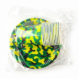 Посуда бумажная одноразовая Военный, 12 стаканов, 12 тарелок - Страна карнавалия фото 9