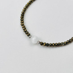 Браслет из Пирита с Селенитом - Радуга самоцветов фото 3