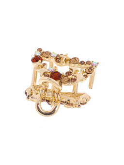 Цена за 6 шт. Крабик для волос «Селена галант», дуга, 3 см, золото