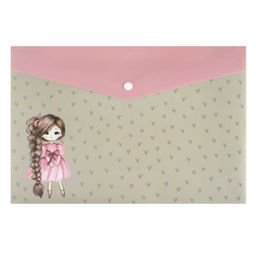 Папка для школьных тетрадей пластиковая Феникс+, арт. 72361/ 12 ДЕВОЧКА С КОСОЙ (полипропилен, форма