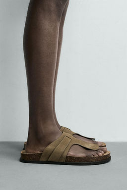 SANDALIA PIEL / Gris Topo
