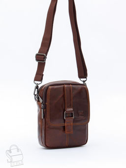 Сумка мужская кожаная 8612S brown Fuzhiniao