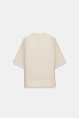 BLUSA FLUIDA MANGA CORTA ZW COLLECTION / Crudo / Negro - Zara фото 4