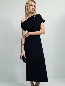 Асимметричное платье миди из вискозы / Zarina